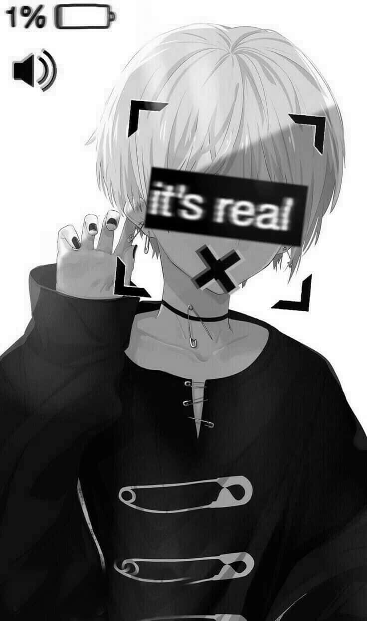736x1246 an Emo Anime Boy Expressing His Inner Feelings Wallpaper