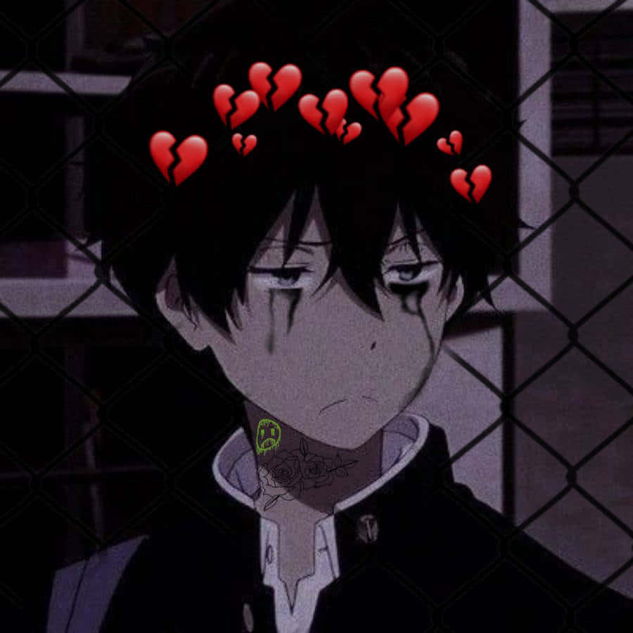 900x900 Download free An Emo Anime Boy With A Look Of Sadness Wallpaper