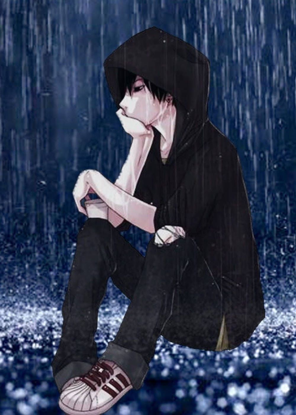1000x1401 Alone Sad Anime Boys Wallpaper