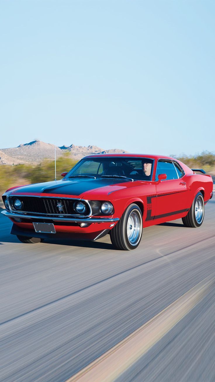 736x1309 Ford Mustang Classic. Red and Black Car ford mustang boss 429 iphone wallpaper