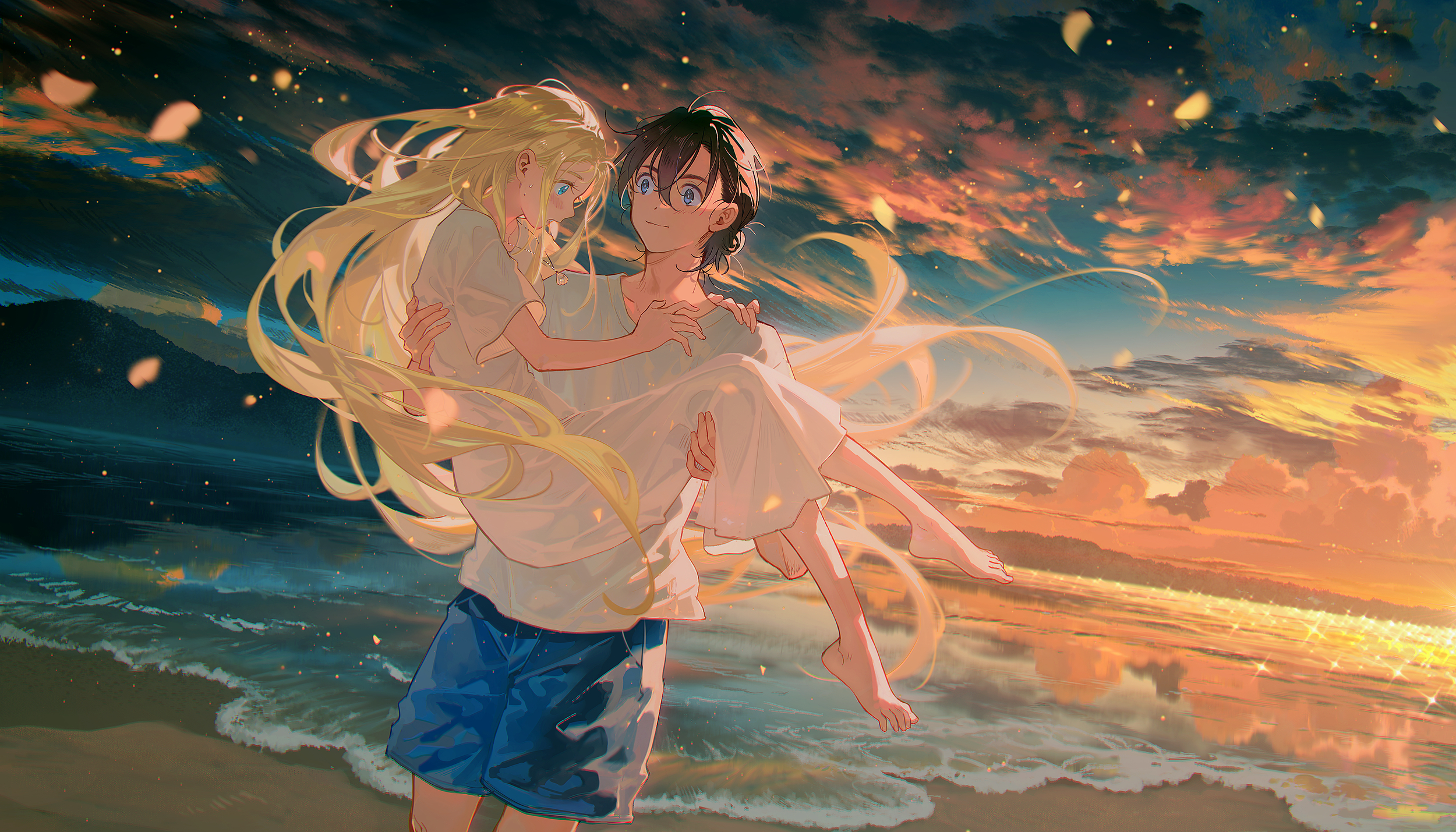 2500x1429 Shinpei Ajiro & Ushio Kofune Love Digital Wallpaper, HD Anime 4K Wallpaper, Image and Background