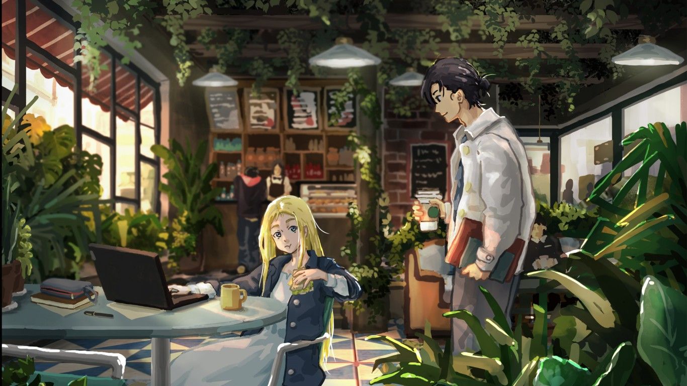 1366x768 Ushio Kofune Shinpei Ajiro HD Summer Time Rendering Wallpaper