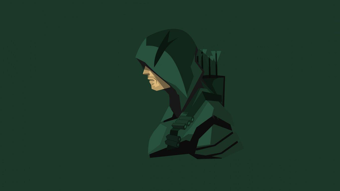 1366x768 Download Minimal, Green Arrow wallpaper, 1366x Tablet, laptop