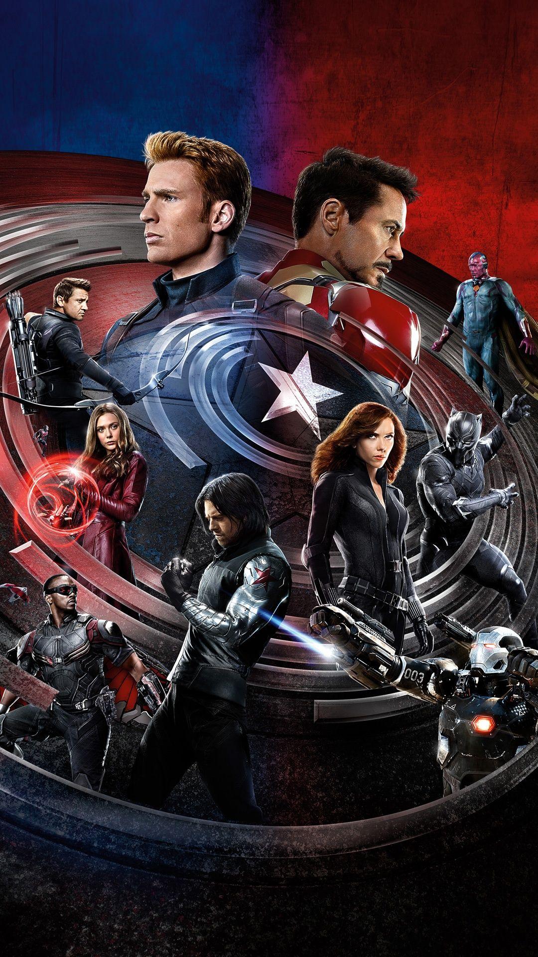 1080x1920 Civil War Captain America Iron Man Wallpaper in jpg format for free download