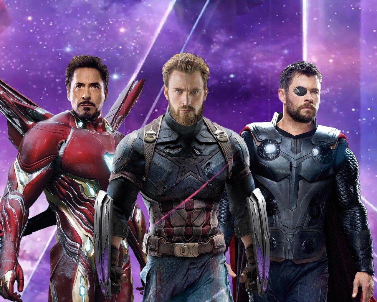 1280x1024 Download 1280x1024 Captain America, Iron Man, Thor Wallpaper