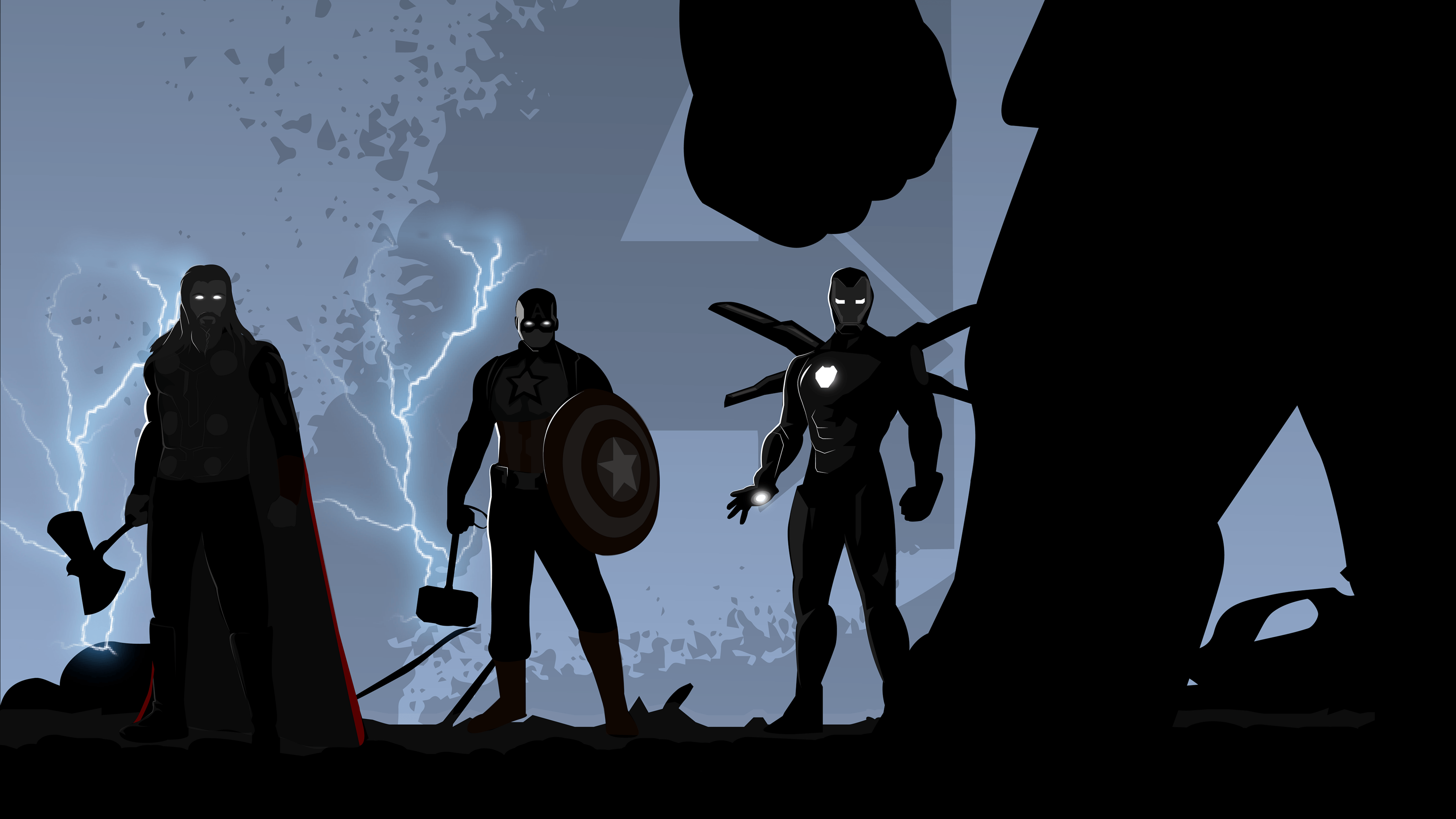 5120x2880 Avengers: Endgame Wallpaper 4K, Thor, Captain America, Black Dark