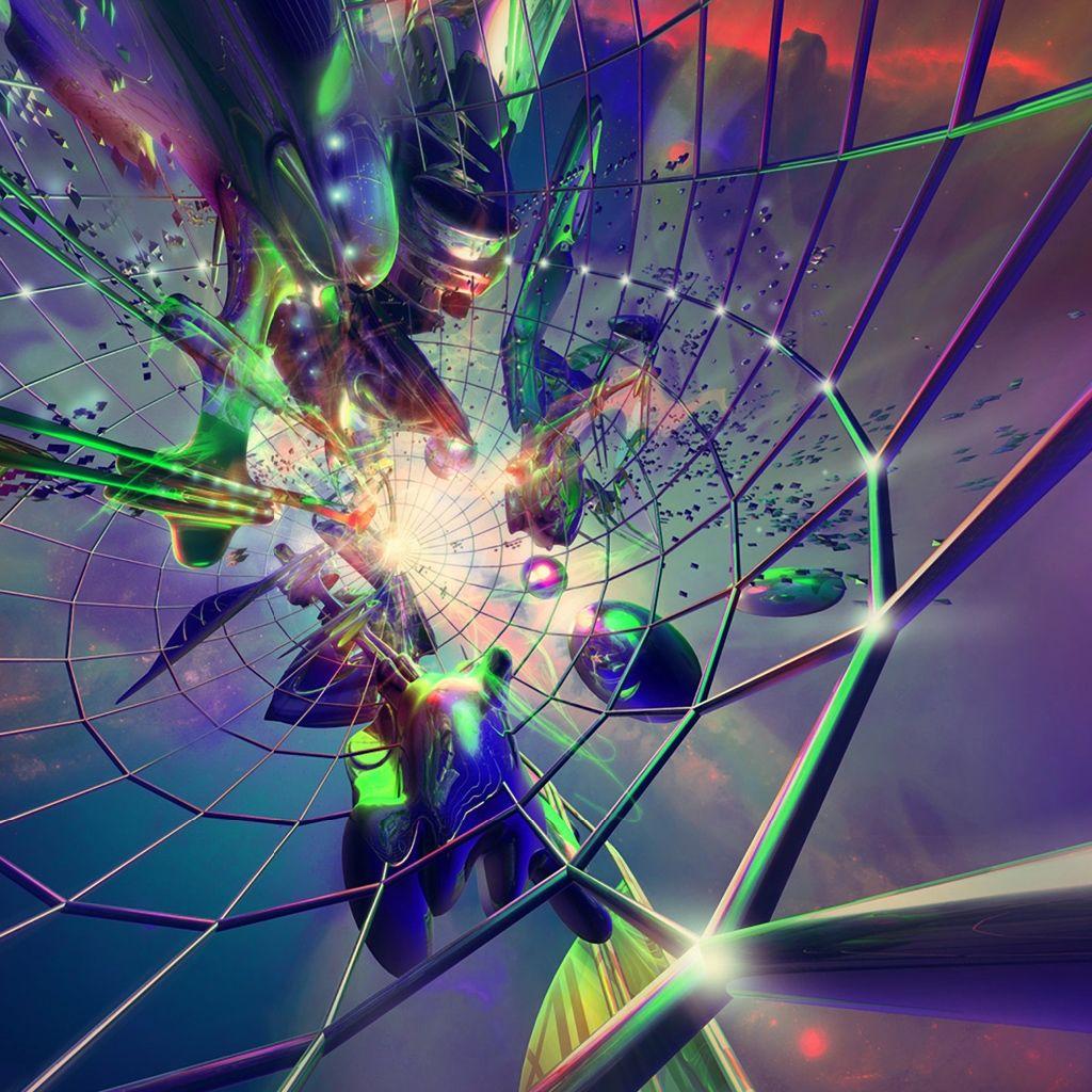 1024x1024 Colourful Abstract iPad Wallpaper Free Download