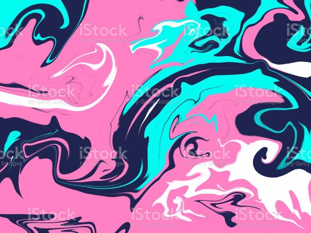 1024x768 Beautiful Colourful Abstract Aquatic Pink Blue Marble HD Wallpaper