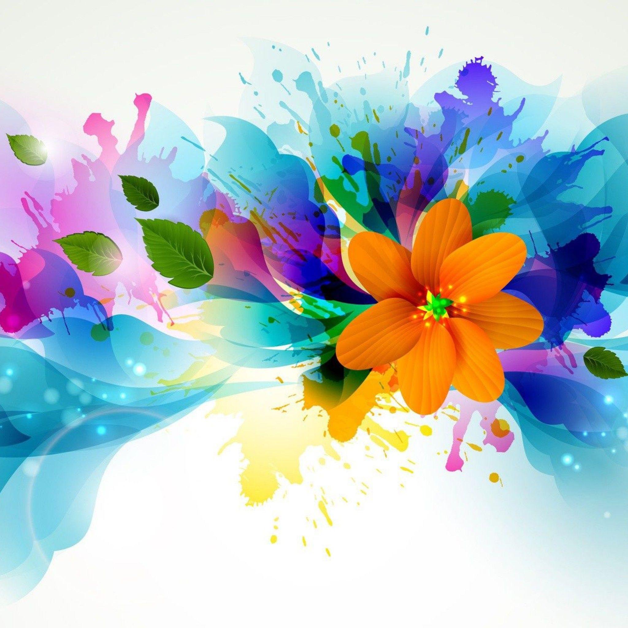 2048x2048 abstract flower wallpaper HD