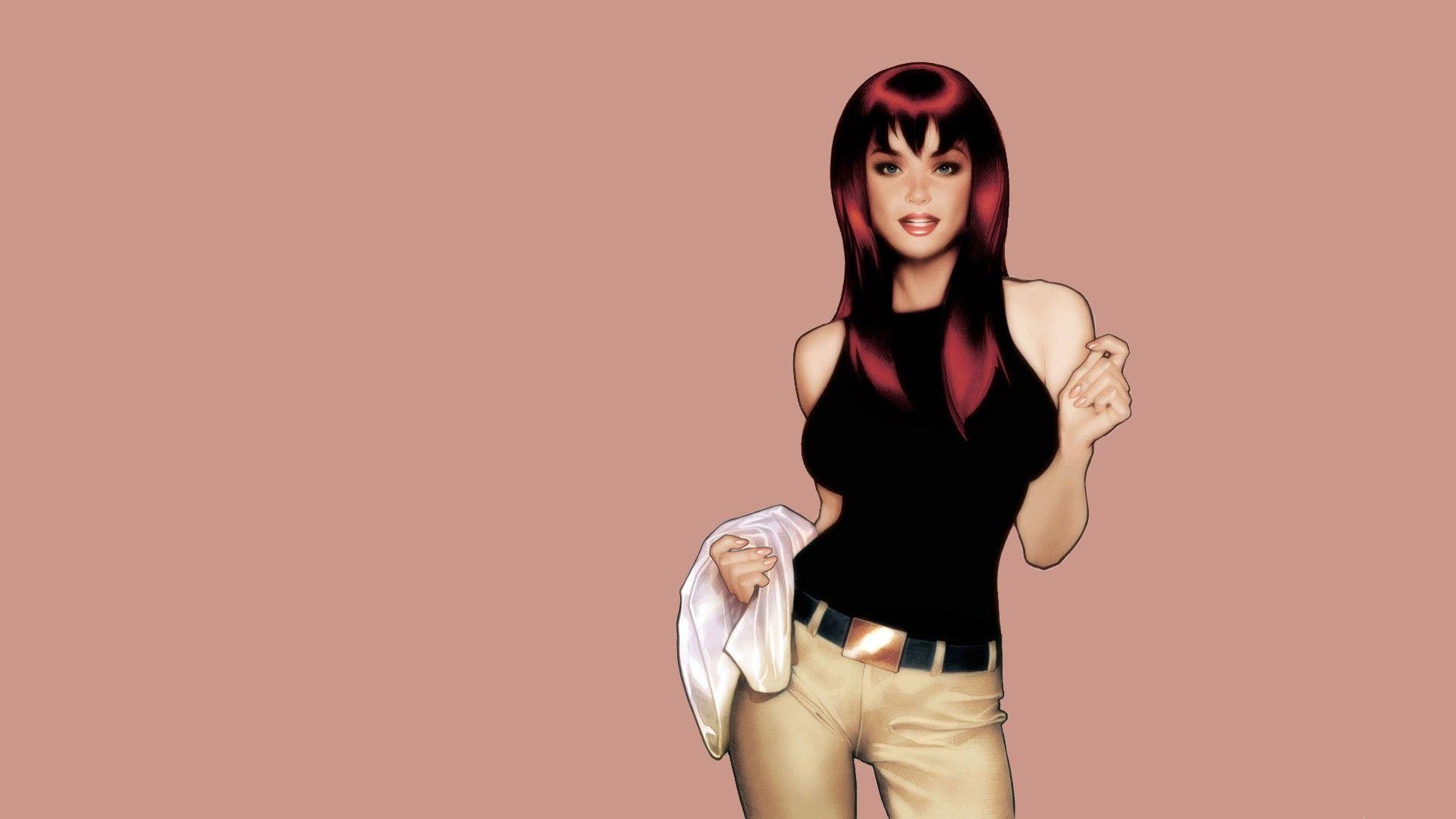 1920x1080 #comics, #Marvel Comics, #Adam Hughes, #Spider Man, #illustration, #pink Background, #Mary Jane Watson, Wallpaper. Mocah.org HD Wallpaper