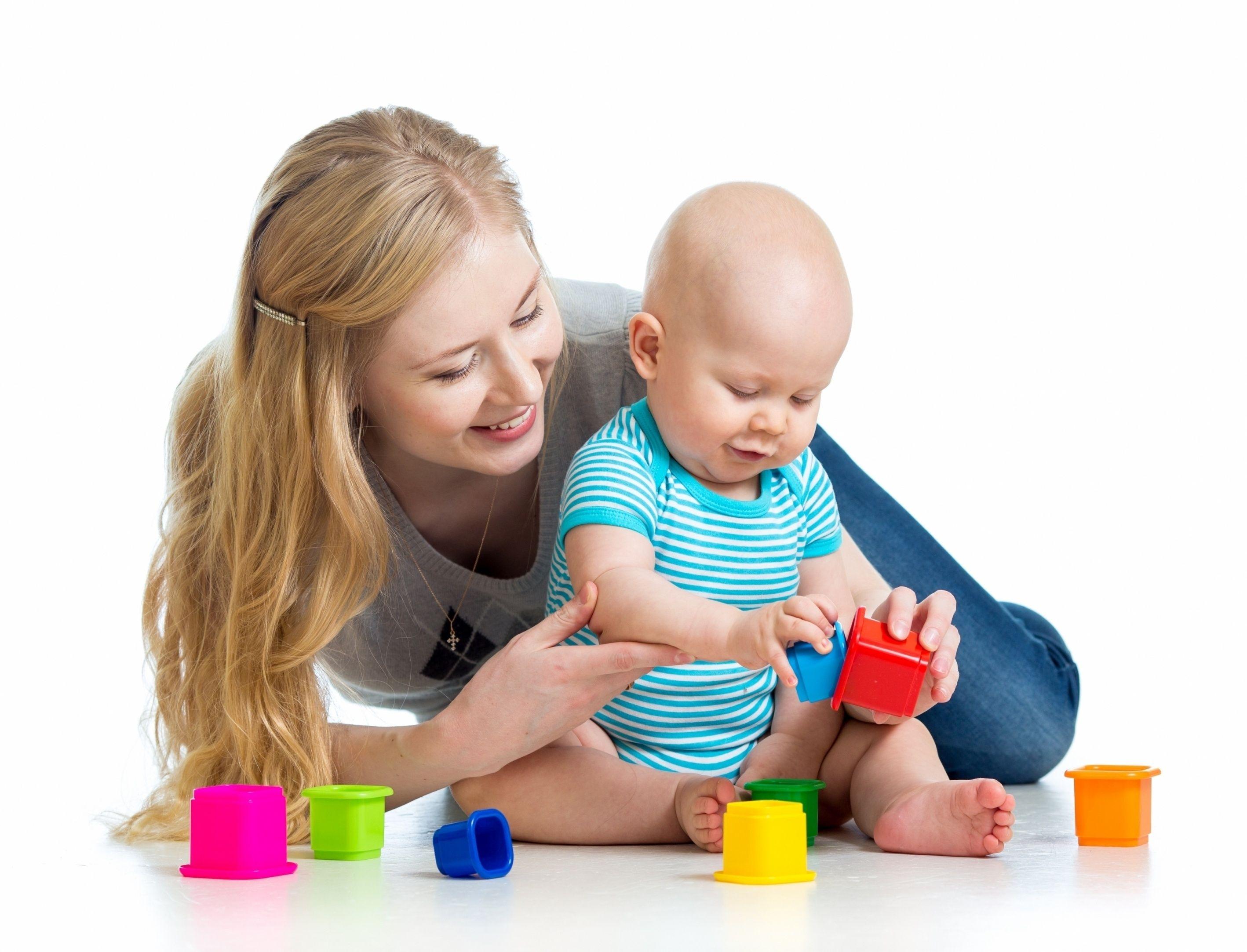 2836x2166 Photo newborn Smile Mother Lying down Playing Children sit 2836x2166