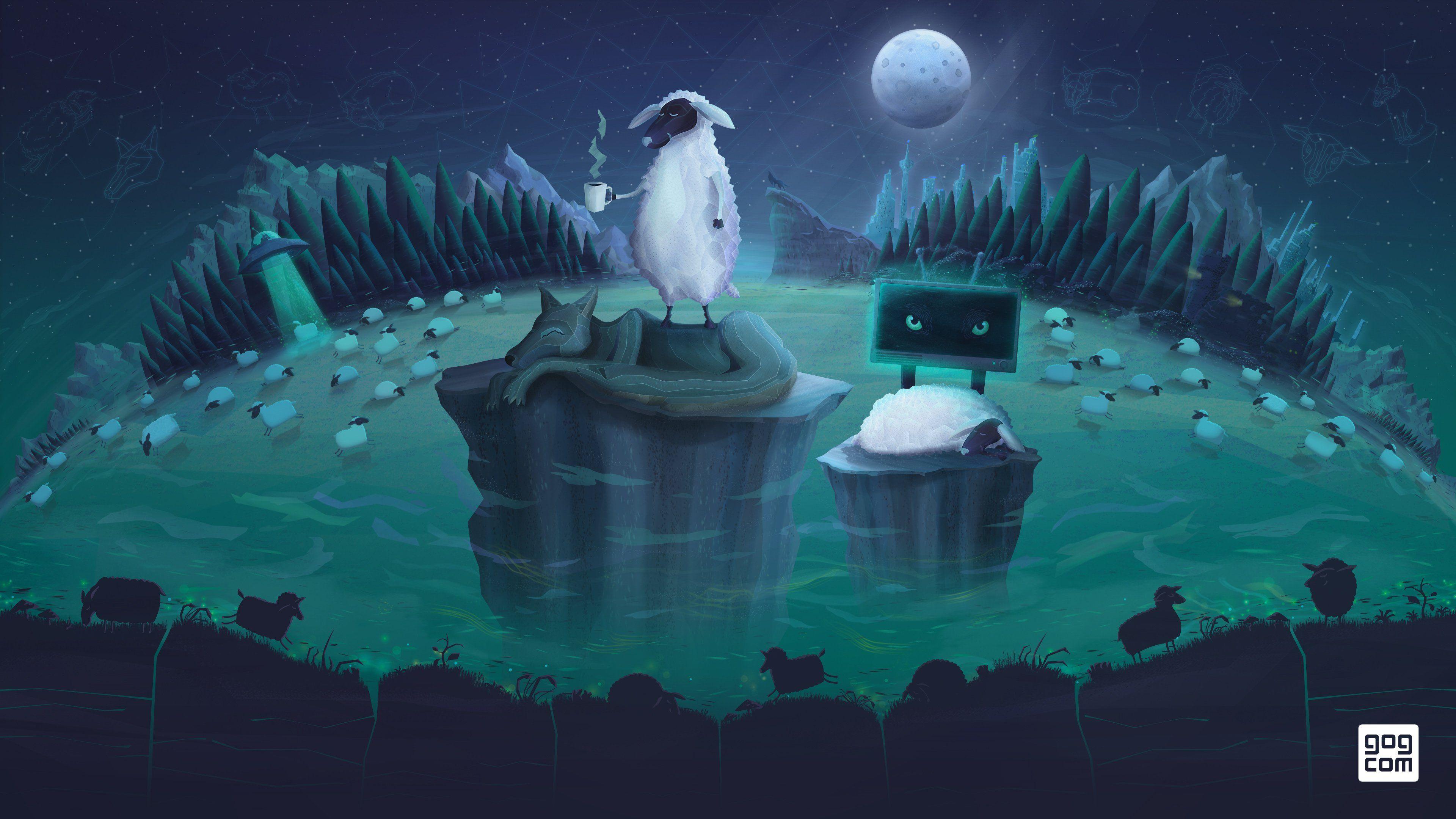 3840x2160 Sleepy Sheep Insomnia 4K wallpaper