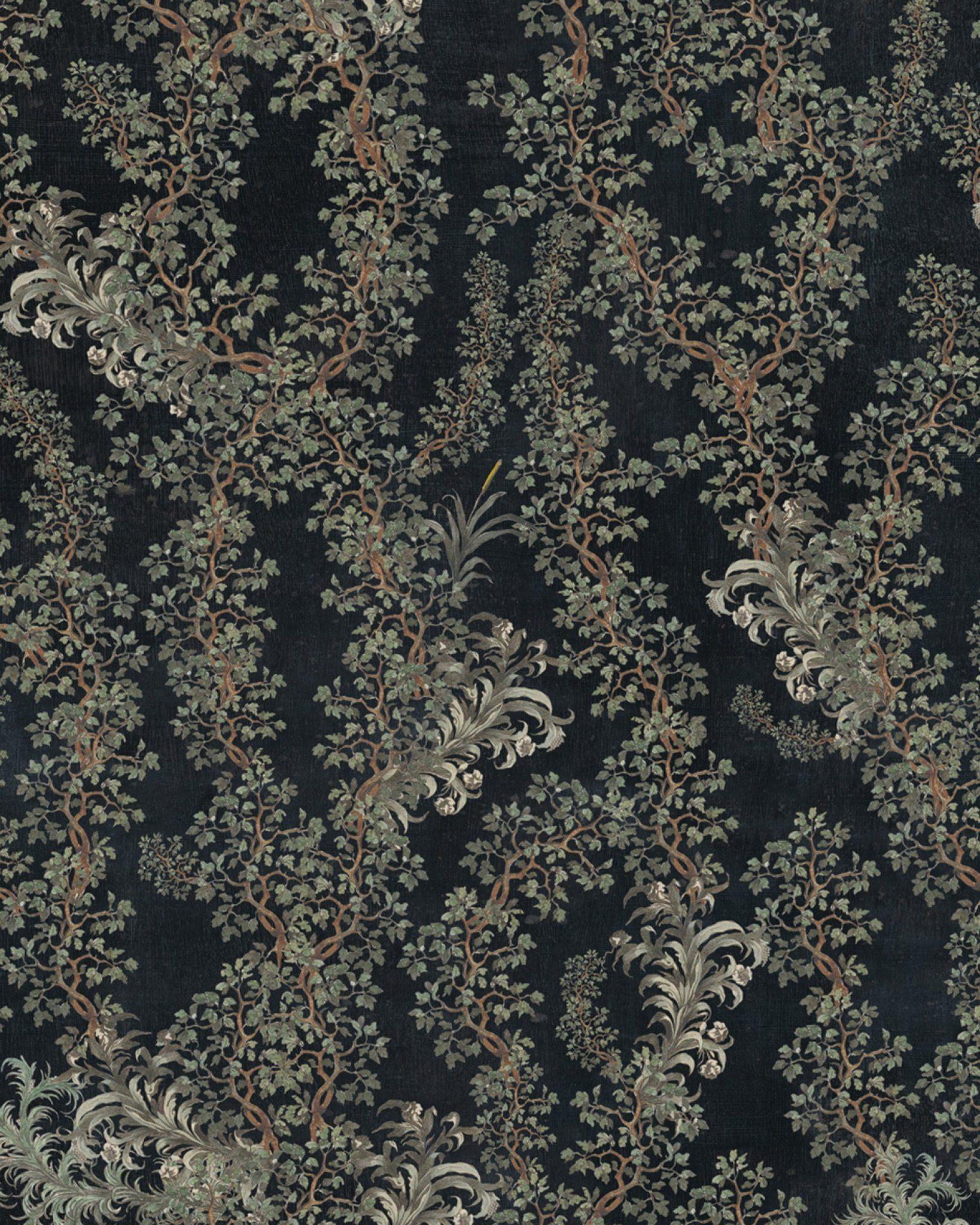 1638x2048 Dark Leaves Wallpaper from the Wallpaper Compendium Collection