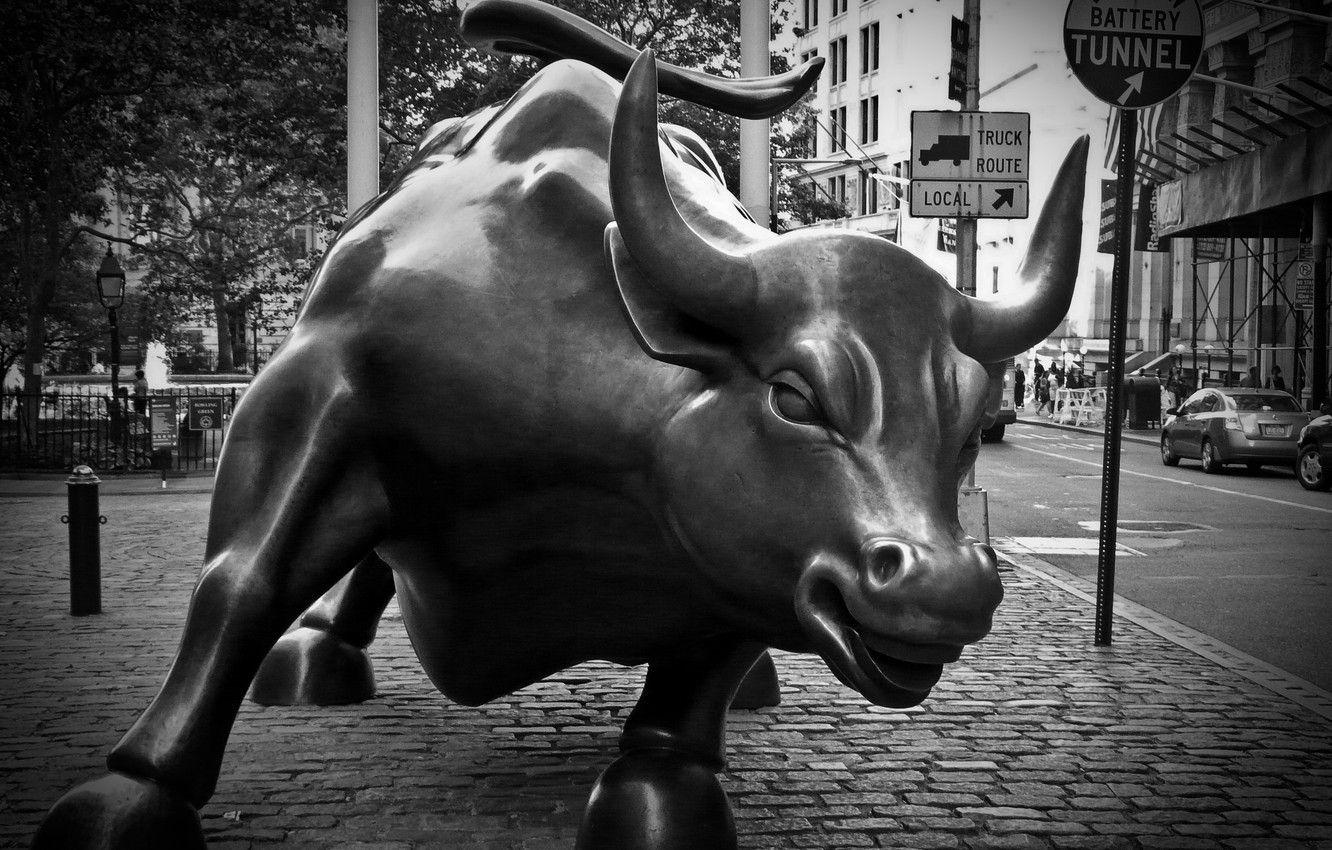 1332x850 Wallpaper metal, USA, New York, Bull of Wall Street image for desktop, section разное