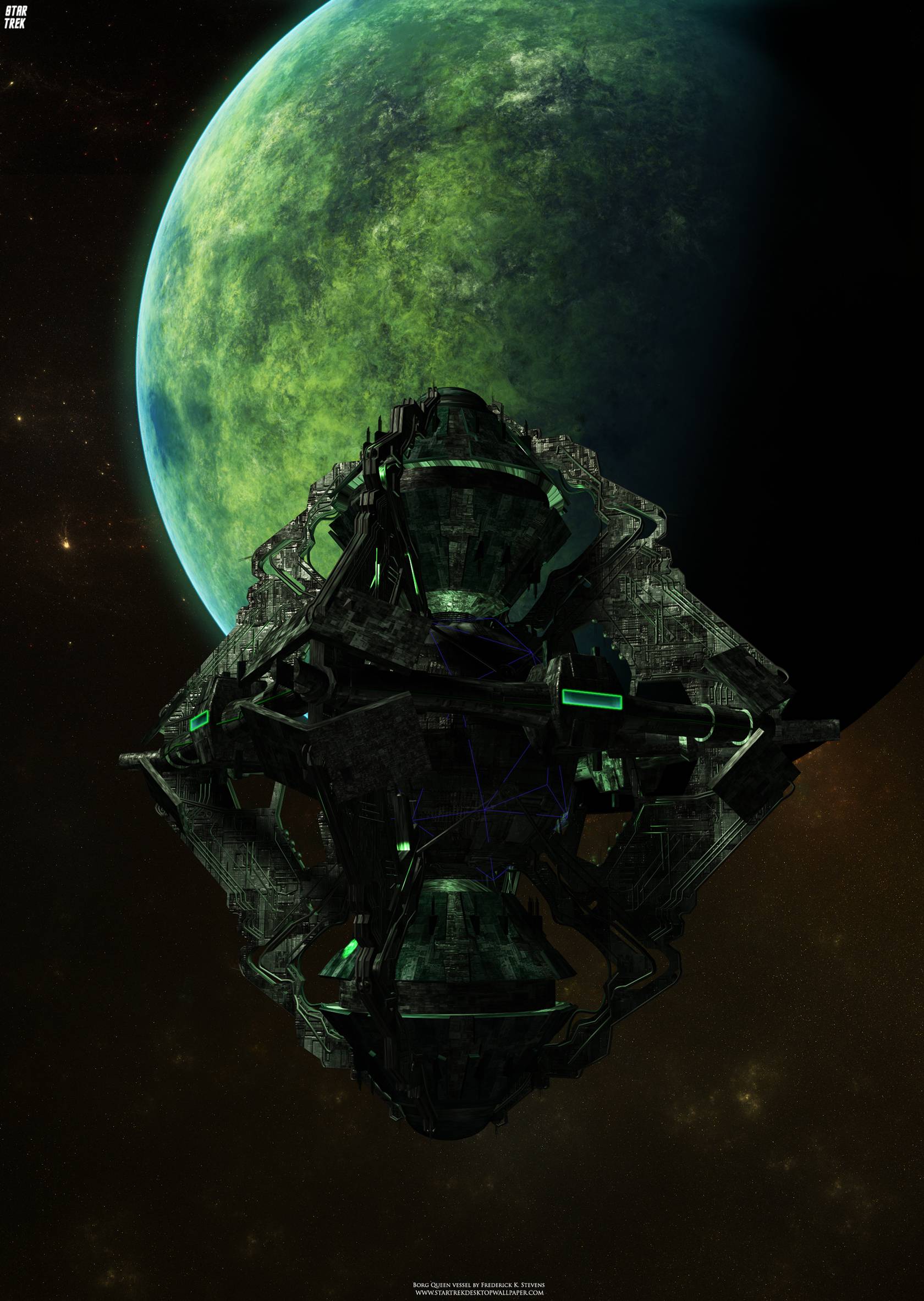 1680x2366 Star Trek Borg Queen's Vessel, free Star Trek computer desktop wallpaper