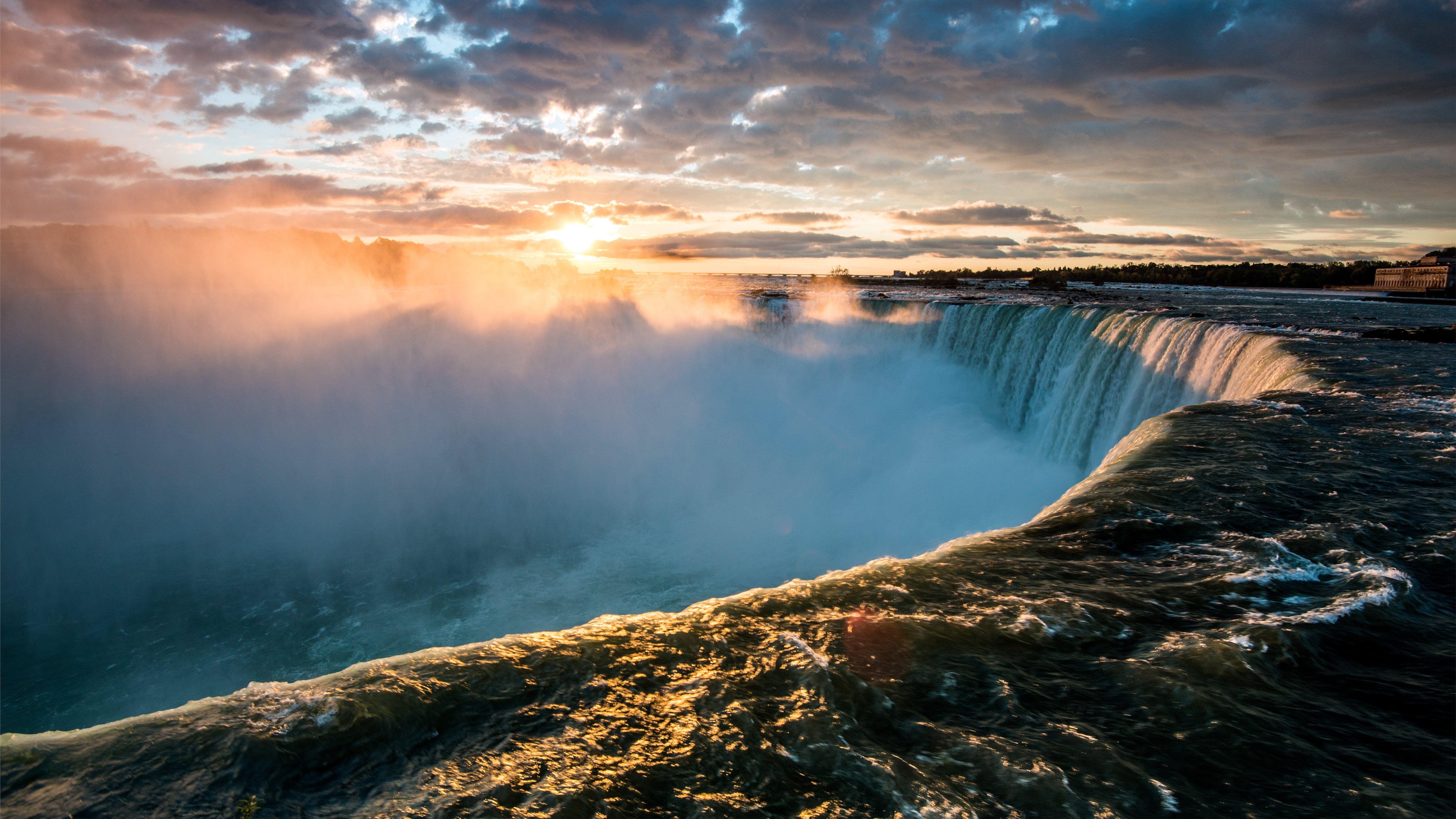 5120x2880 aerial photography of waterfalls MacBook Air Wallpaper Download