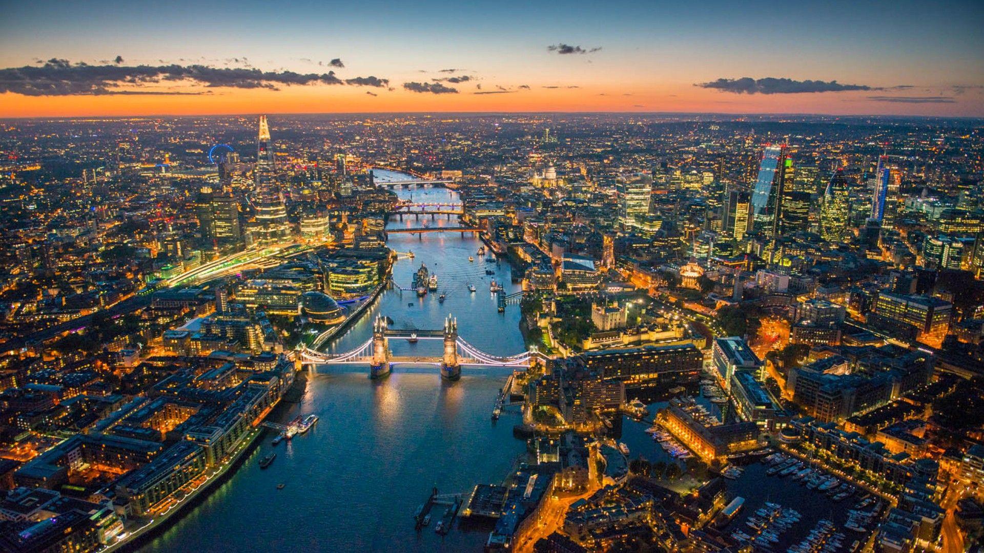 1920x1080 Aerial Photographs Of The London River Thames Above HD Wallpaper :