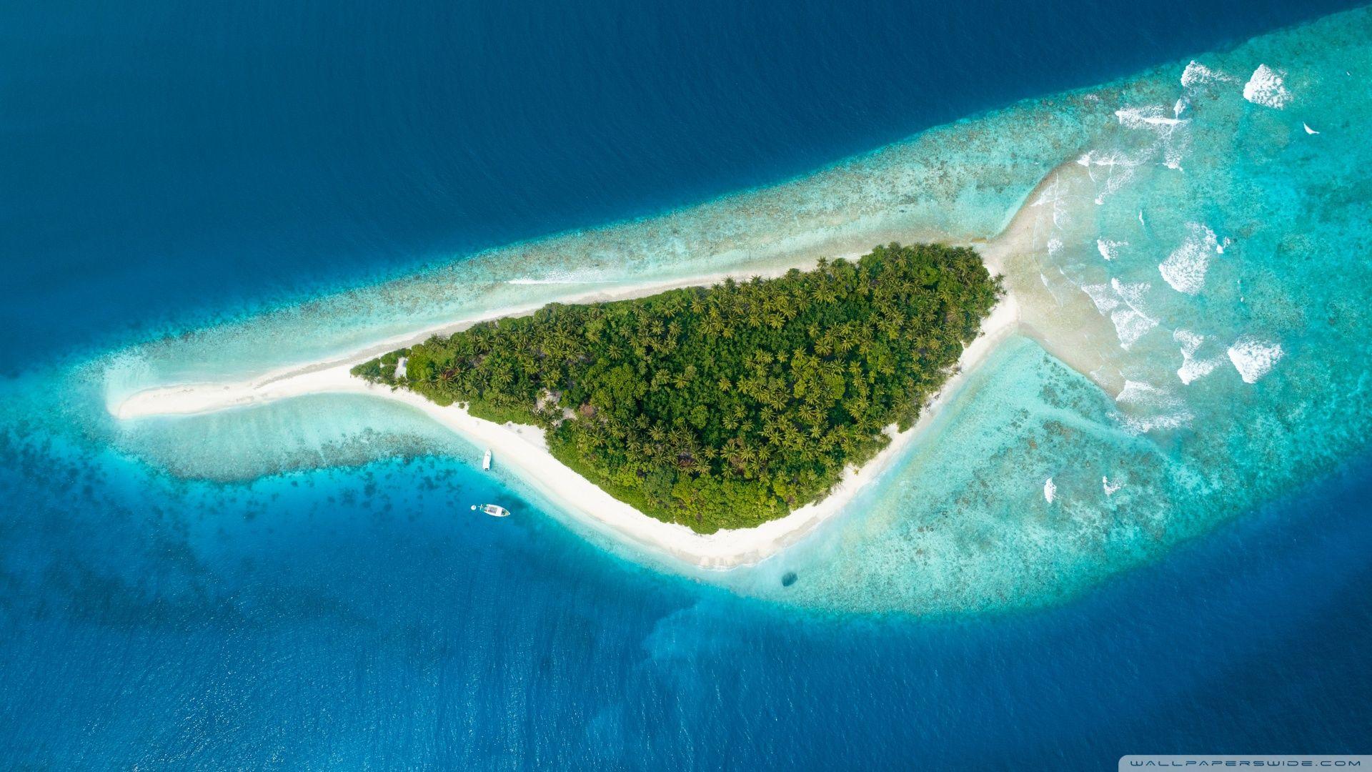 1920x1080 Maldive Fish Island Aerial Photography HD Wallpaper [1920x1080]