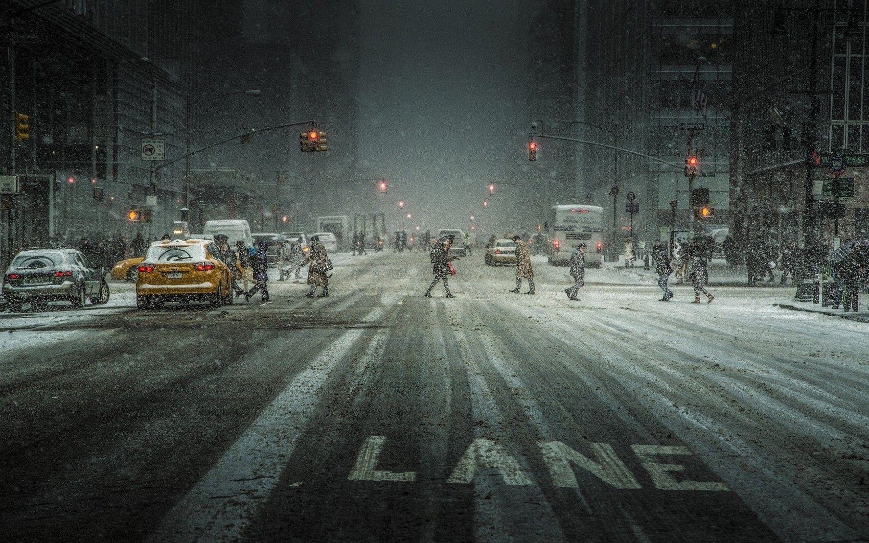 1700x1063 #mist, #architecture, #street, #urban, #car, #city, #traffic lights, #snow, #landscape, #winter, #building, wallpaper. Mocah.org HD Wallpaper
