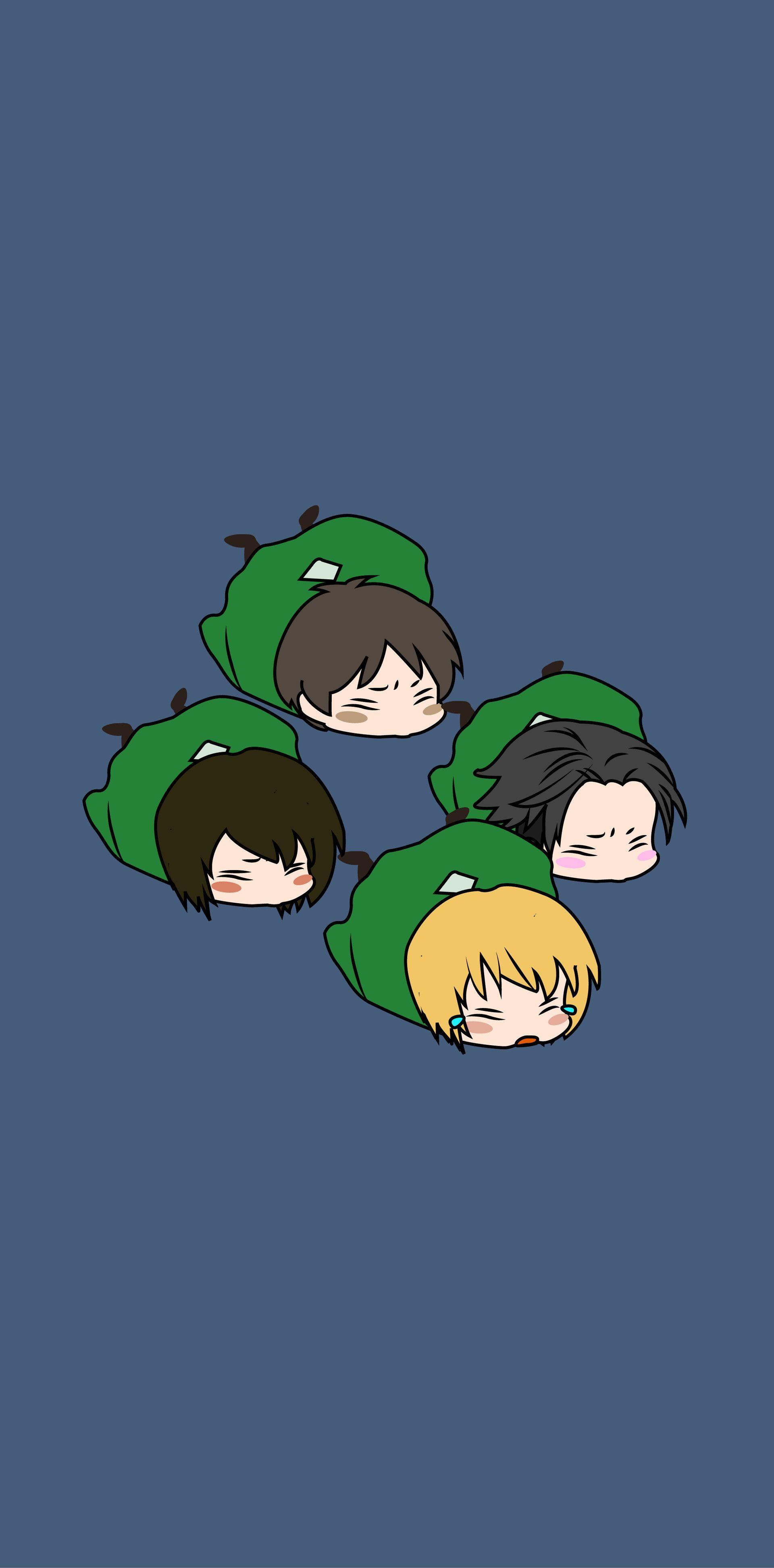 1920x3887 Attack on Titan chibi free wallpaper, Flat bunnyy