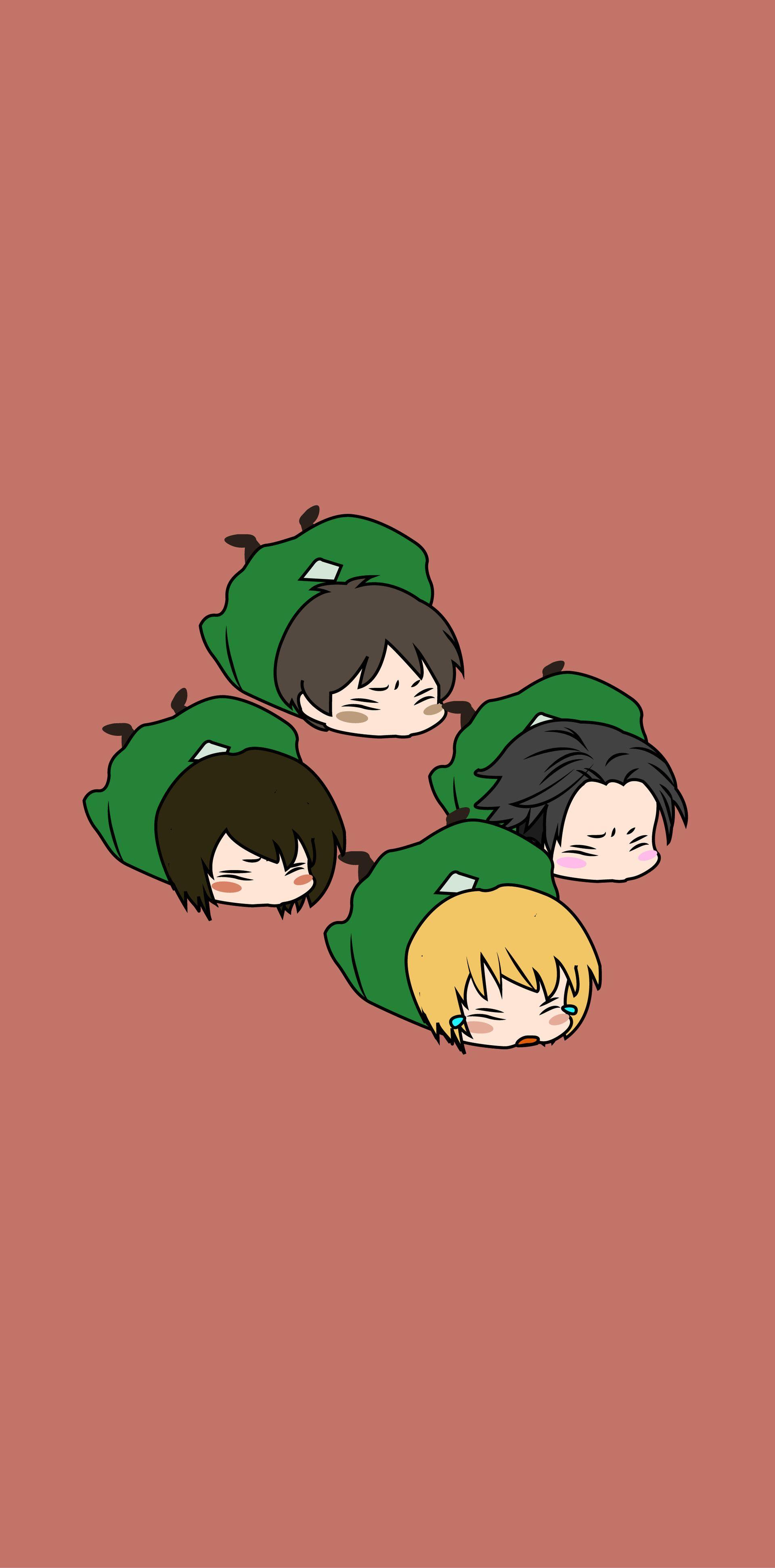 1920x3887 Attack on Titan chibi free wallpaper, Flat bunnyy