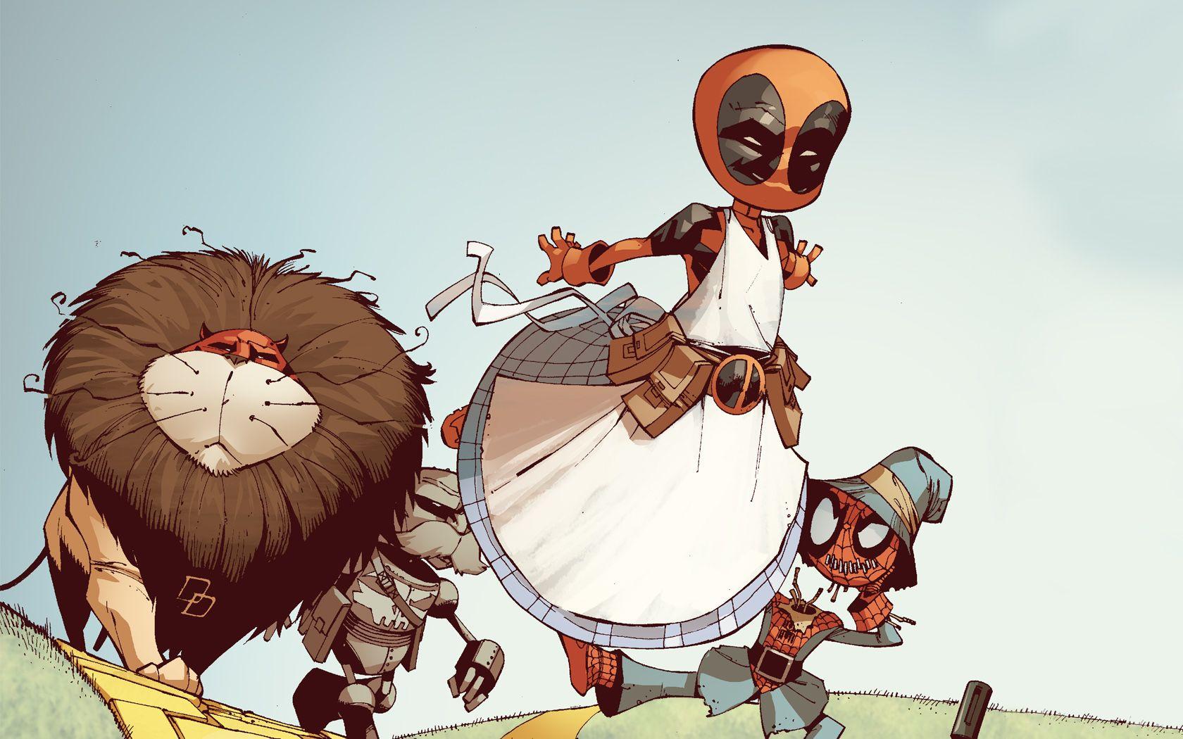 1680x1050 Deadpool in the Wizard of Oz. Zoom Comics Comic Book Wallpaper