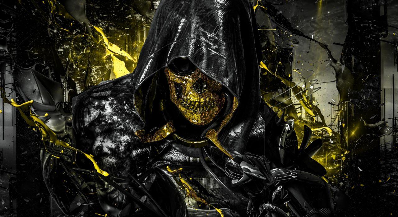 1280x700 3D graphics gothic military men objects fantasy skull widescreen wallpaperx2100