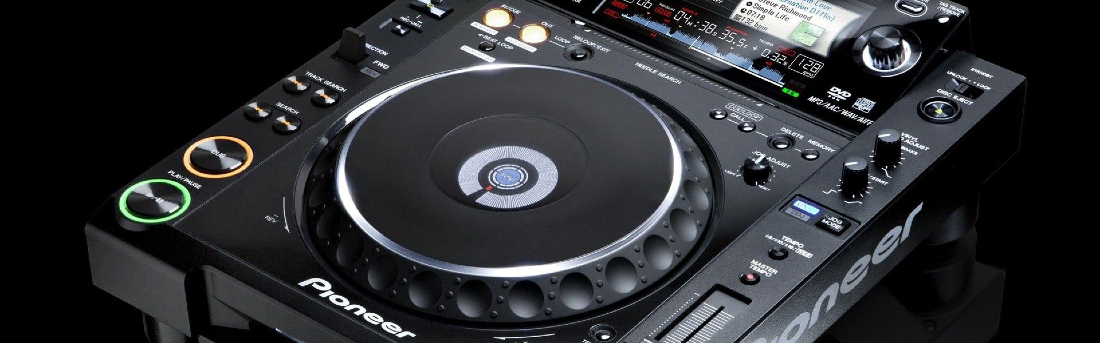 3840x1200 Download Wallpaper 3840x1200 Pioneer, Plant, Dark, Dj, Music Dual