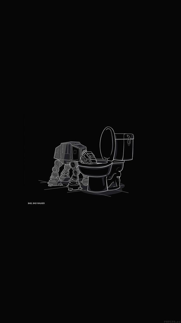 750x1334 Bad Walker Starwars Bw Dark Illust Minimal Art