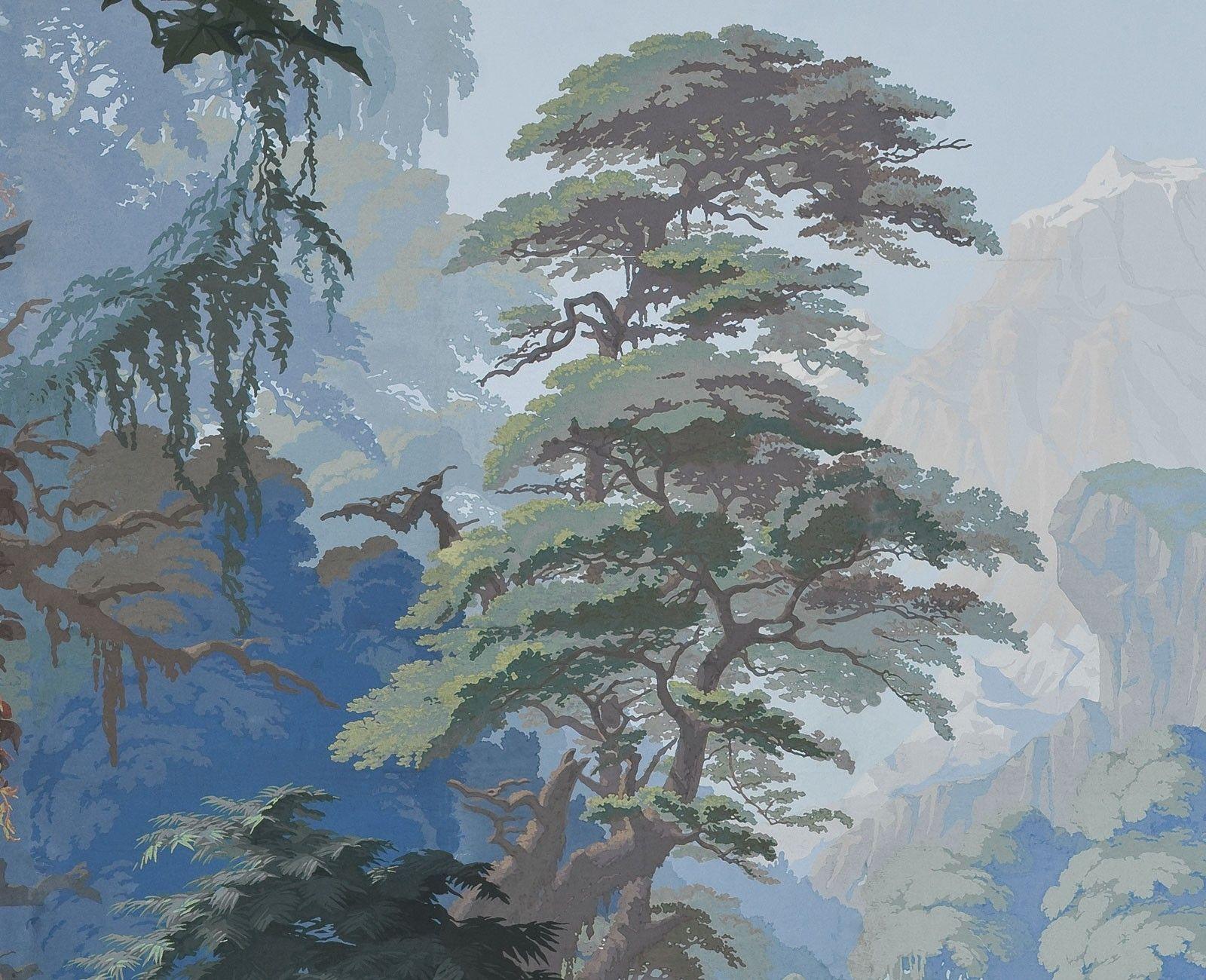 1600x1300 Panoramic wallpaper forest blue