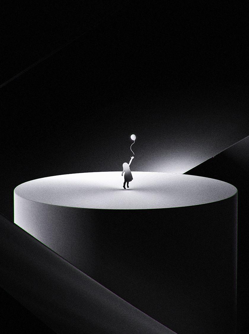 840x1125 Download Dark, girl with balloon, fantasy wallpaper, 840x iPhone iPhone 4S, iPod touch