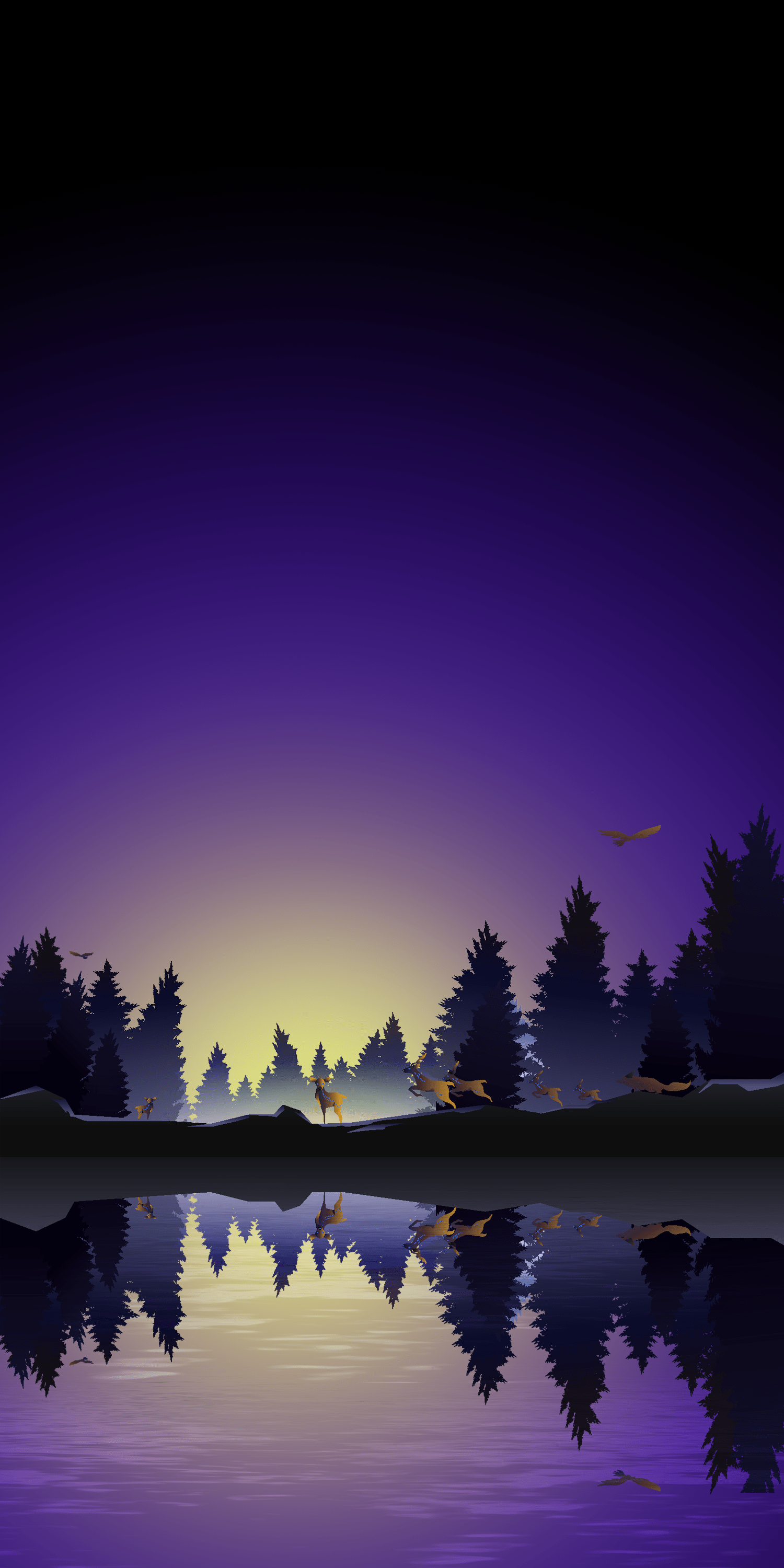 1500x3000 Snowy wallpaper illustrations for iPhone