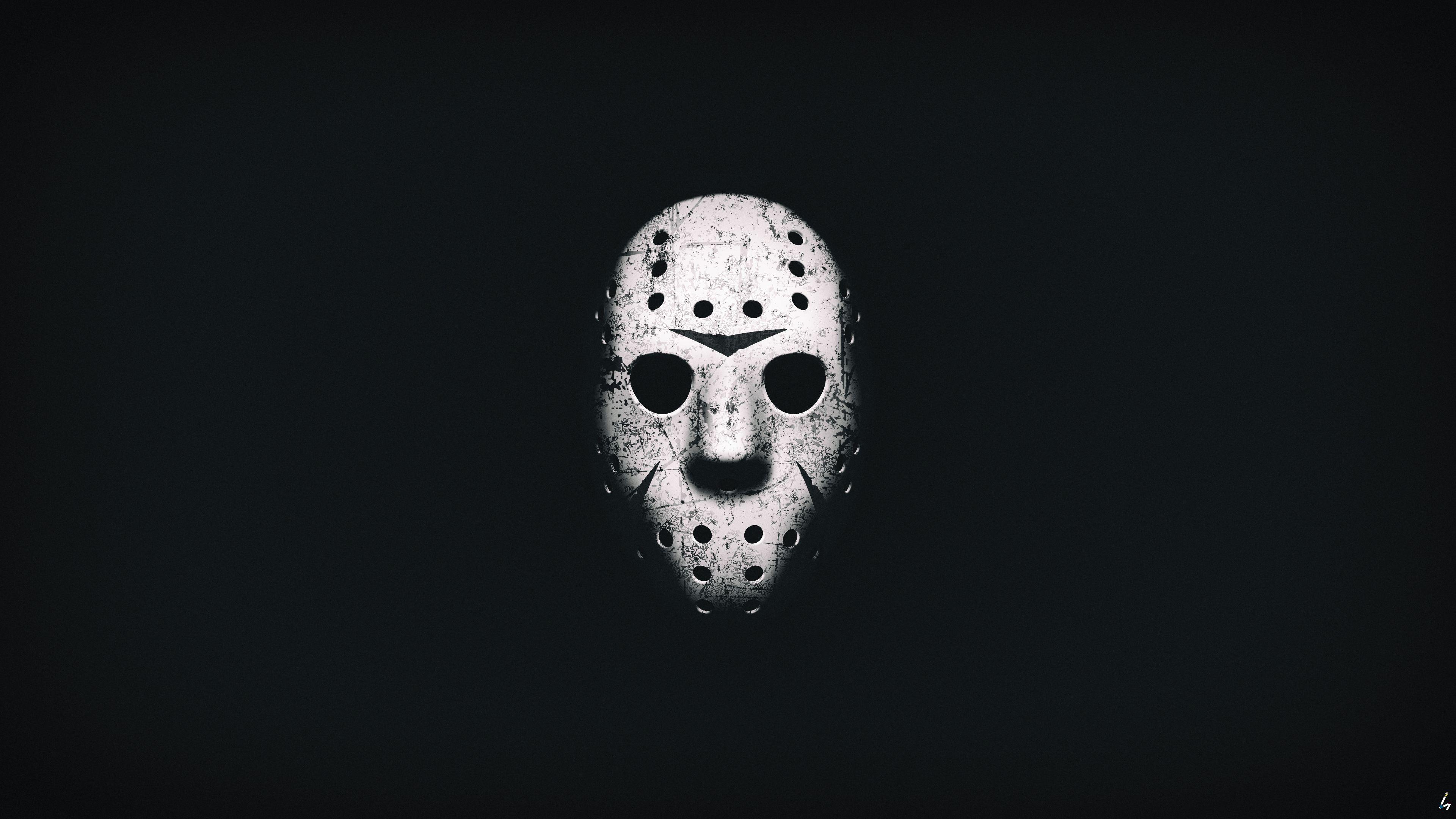 3840x2160 Wallpaper 4k Friday The 13th Monochrome 4k 4k Wallpaper, Black And White Wallpaper, Friday The 13th The Games Wallpaper, Hd Wallpaper, Mask Wallpaper, Monochrome Wallpaper