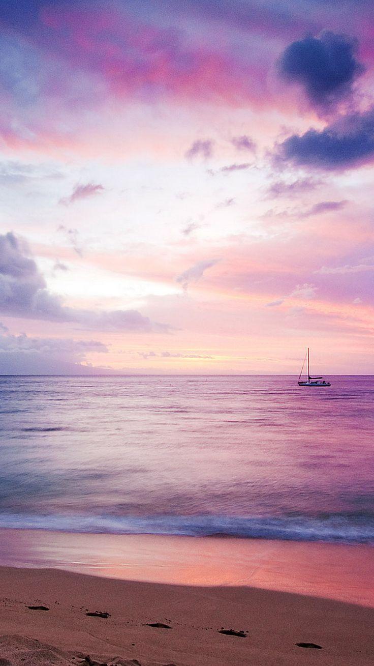736x1309 Download Dreamy Sea Boat Beach iPhone 6 Wallpaper. Phone