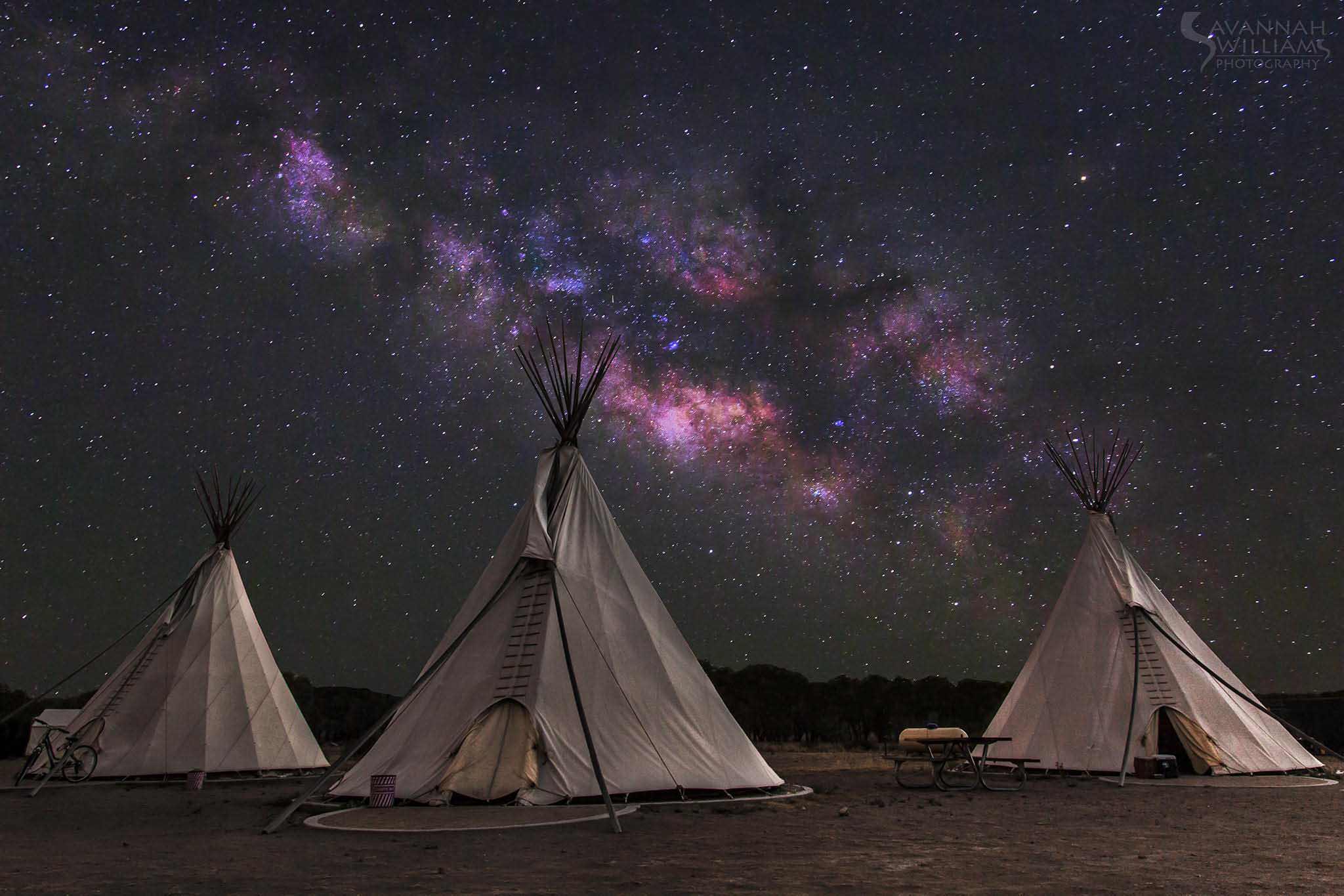 2048x1365 Landscape Teepee Nigh Milky Way Stars Desert Camping Exploring
