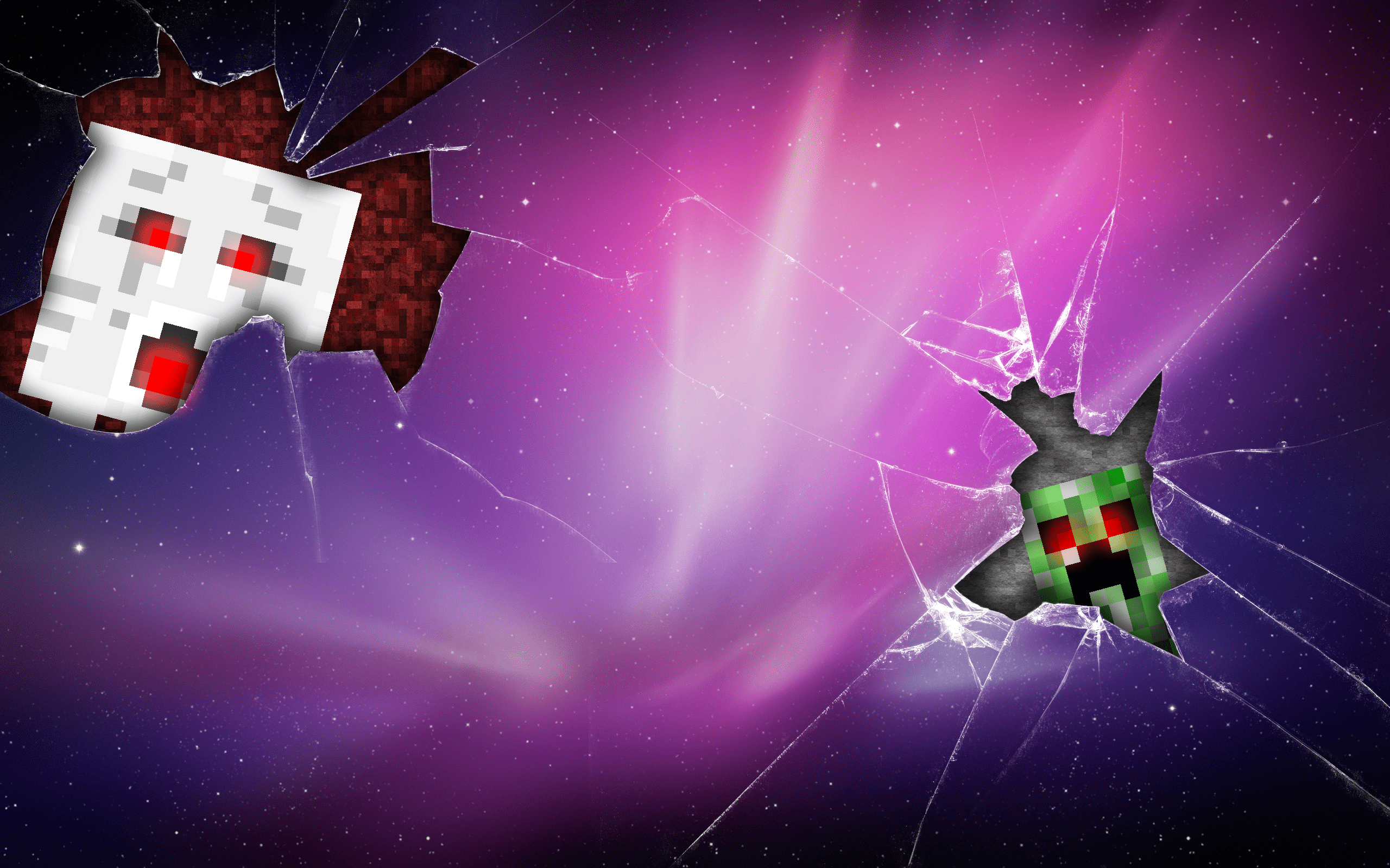 2560x1600 Minecraft Creeper and Ghast Wallpaper. Wallpaper, Creepers, Android wallpaper