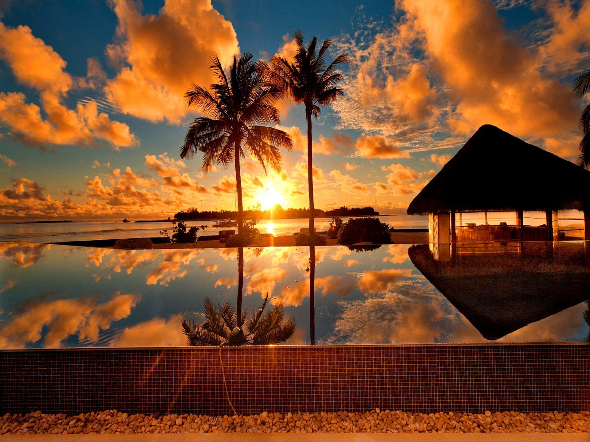 1920x1440 FREE Beach Sunrise Wallpaper in PSD