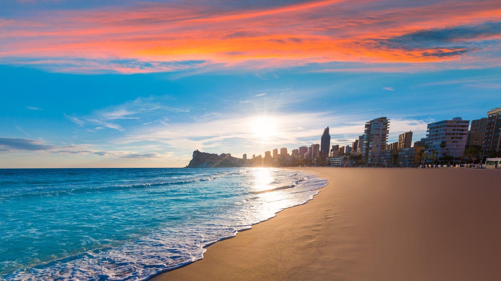 1920x1080 Sunrise Beach Wallpaper