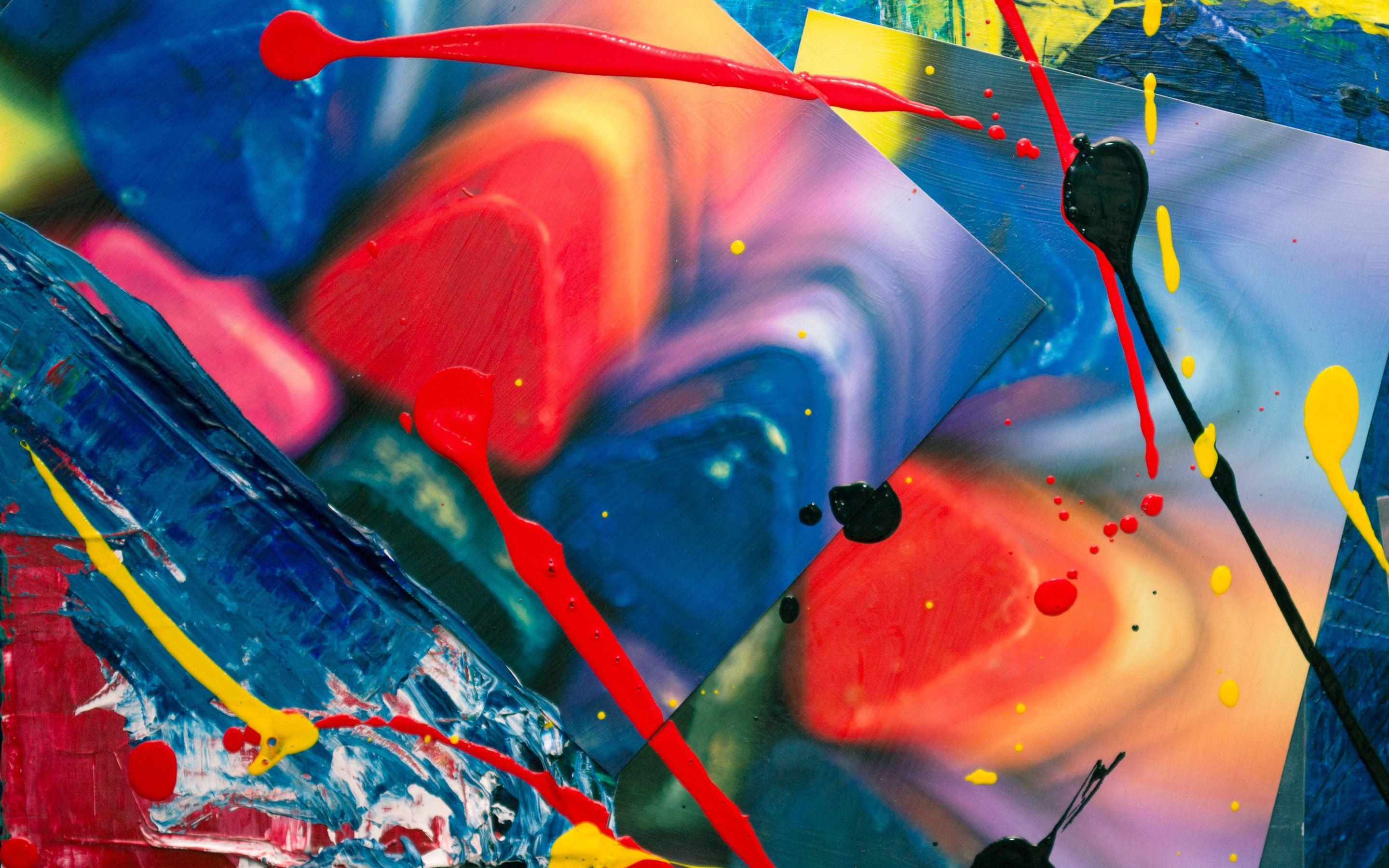 2880x1800 Download wallpaper abstract art, colorful paint, impressionism, paint textures, colorful grunge background for desktop with resolution 2880x1800. High Quality HD picture wallpaper