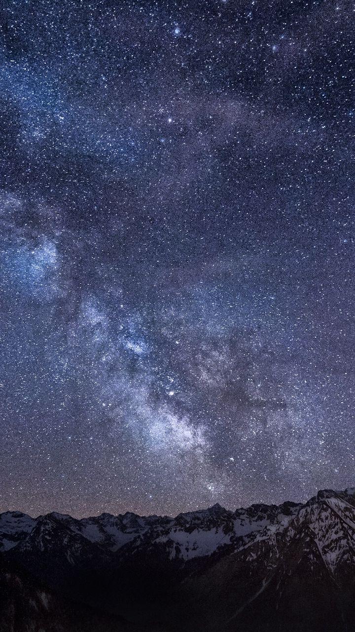 720x1280 Download wallpaper 720x1280 milky way, stars, mountains, night