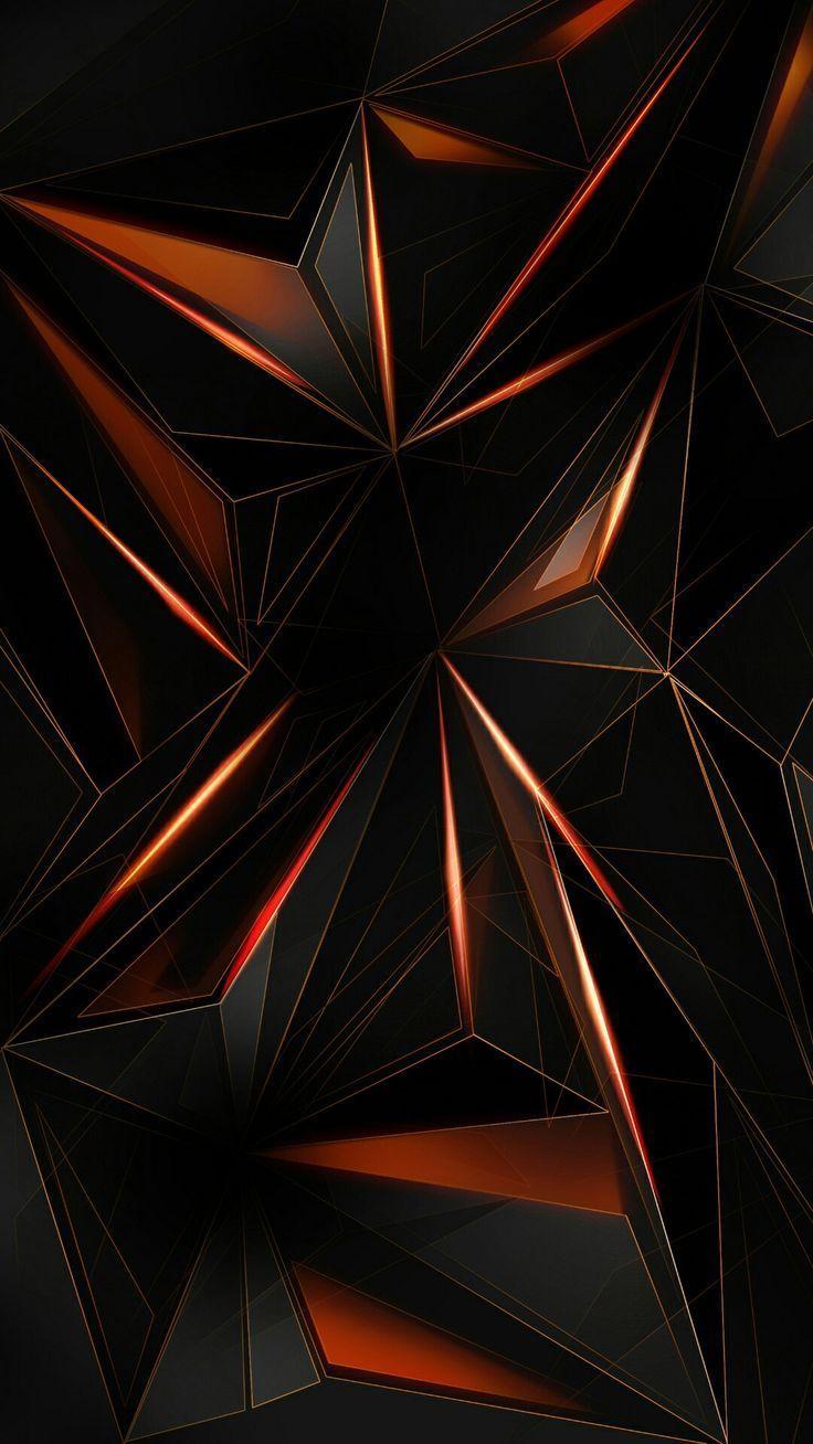 736x1308 Polygon:: You're cool and your phone (or tablet) should reflect that! black Wallpaper features a. iPhone wallpaper orange, Technology wallpaper, Black wallpaper
