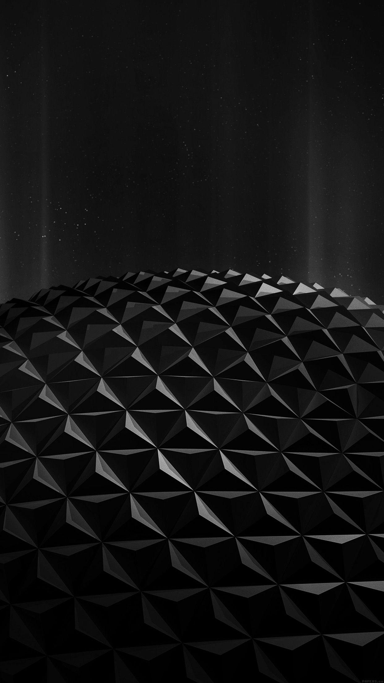 1242x2208 Polygon Planet Black Digital Art Pattern