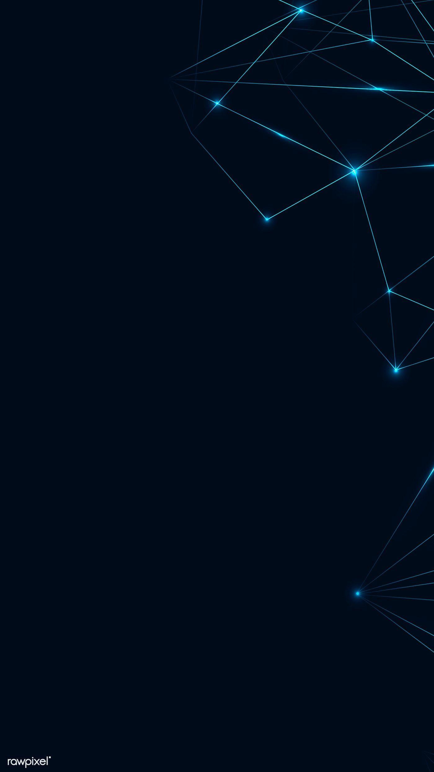 1400x2488 Download premium vector of Blue polygon on dark mobile phone wallpaper. Geometric wallpaper iphone, Phone wallpaper design, Technology wallpaper