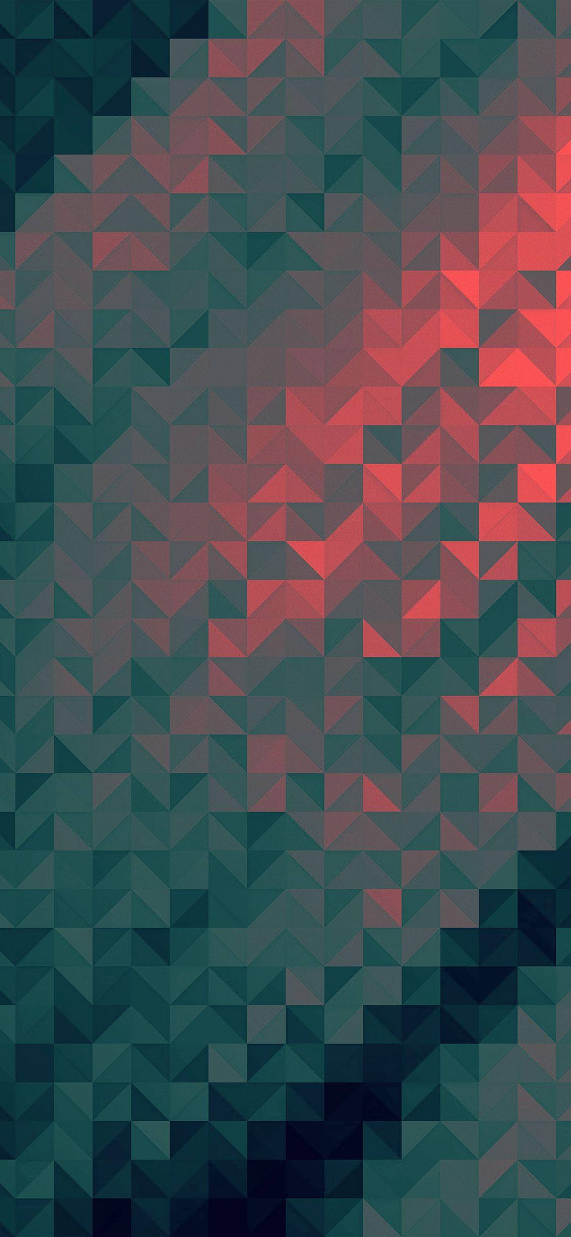 1125x2436 iPhone X wallpaper. polygon dark triangle background red pattern