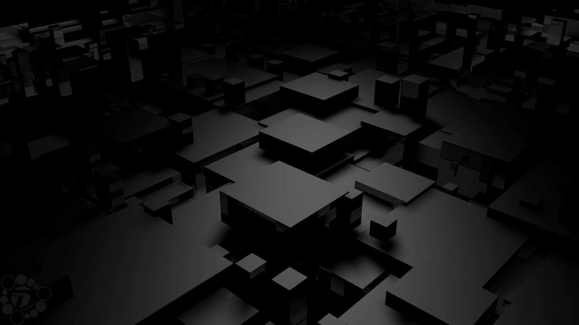 1920x1080 gray and black 3D cubism digital art, white 3D block illustration #monochrome #abstract digital art P #wallpaper #hdwallpa. Cubism, HD wallpaper, Digital art