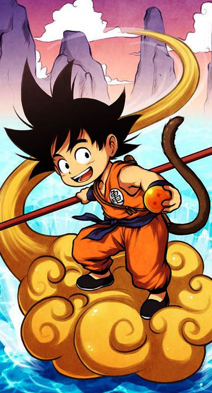 720x1336 Baby goku on cloud. Small goku wallpaper, Baby goku on nimbus, Dragon ball art