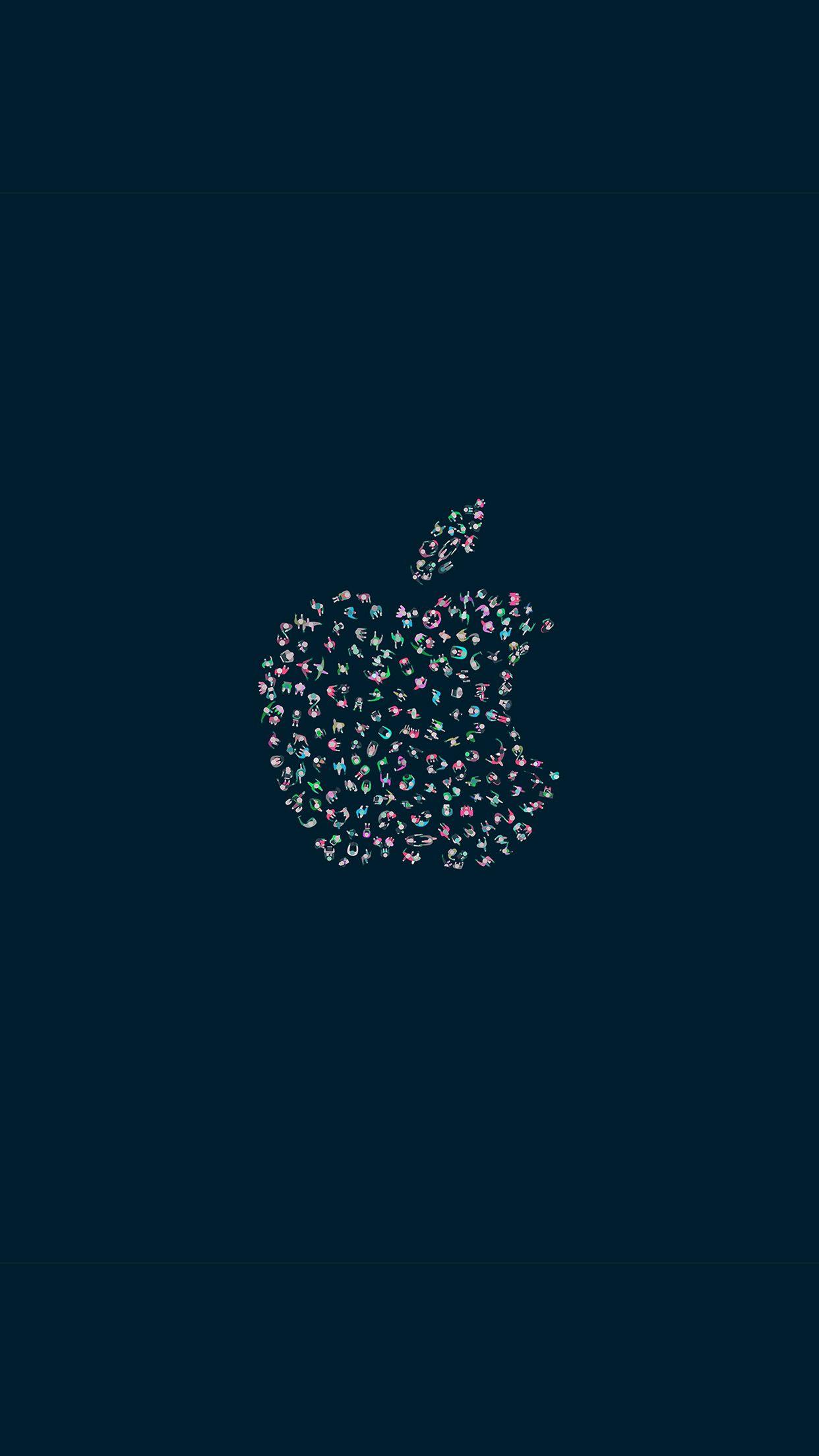 1242x2208 Wwdc Apple Logo Dark Blue Minimal Illustration Art Wallpaper
