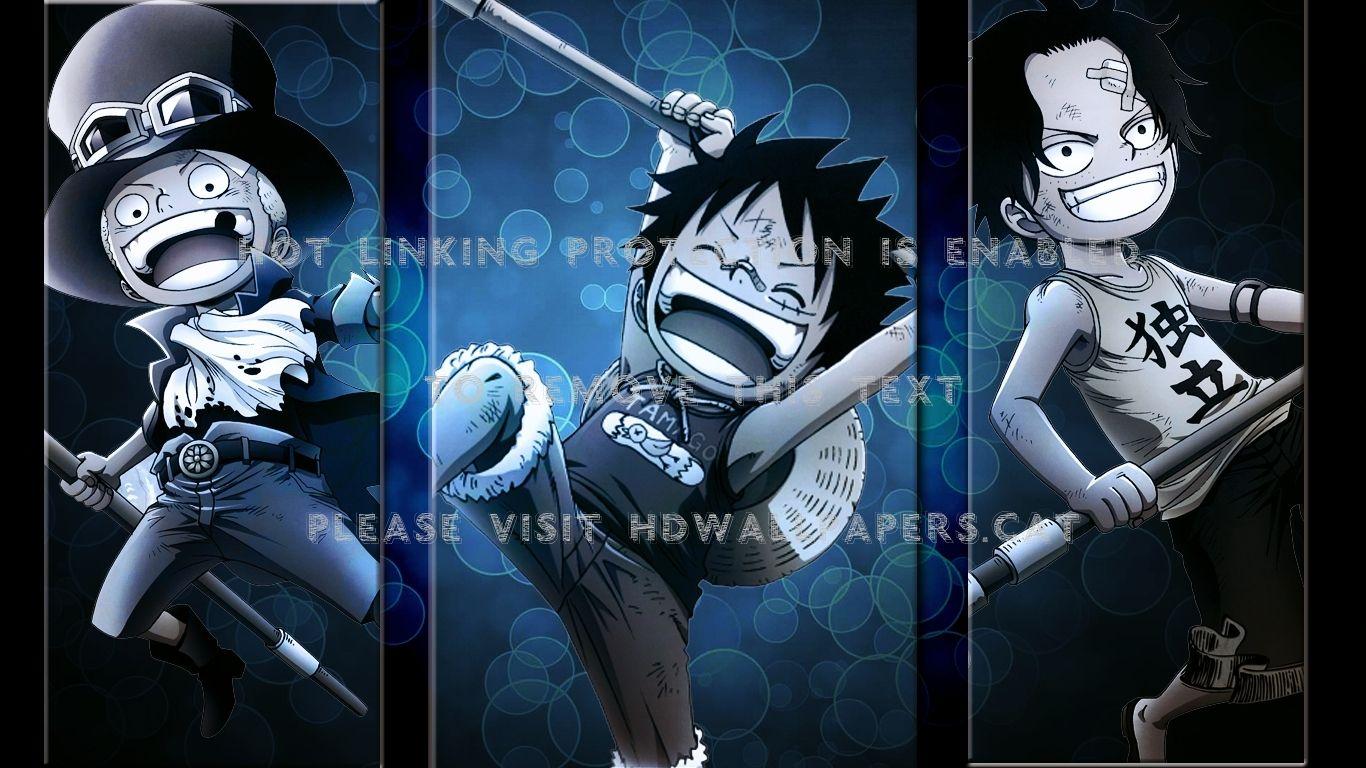 1366x768 one piece sabo luffy and ace anime op asl