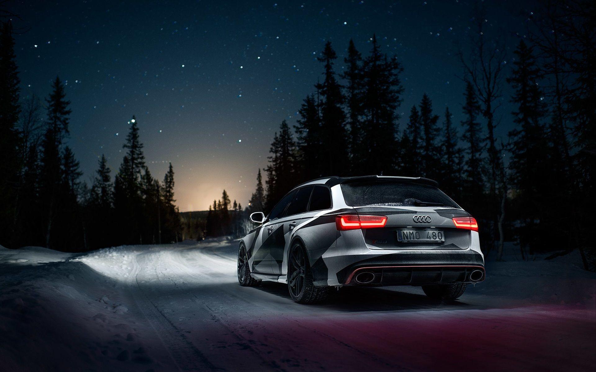 1920x1200 Wallpaper Audi RS6 car rear view, winter, snow, night 1920x1200 HD Picture, Image