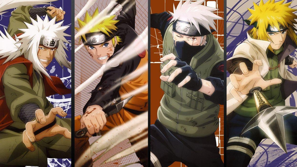 1244x700 Anime naruto akatsuki kakashi minato nine tail form wallpaperx1080